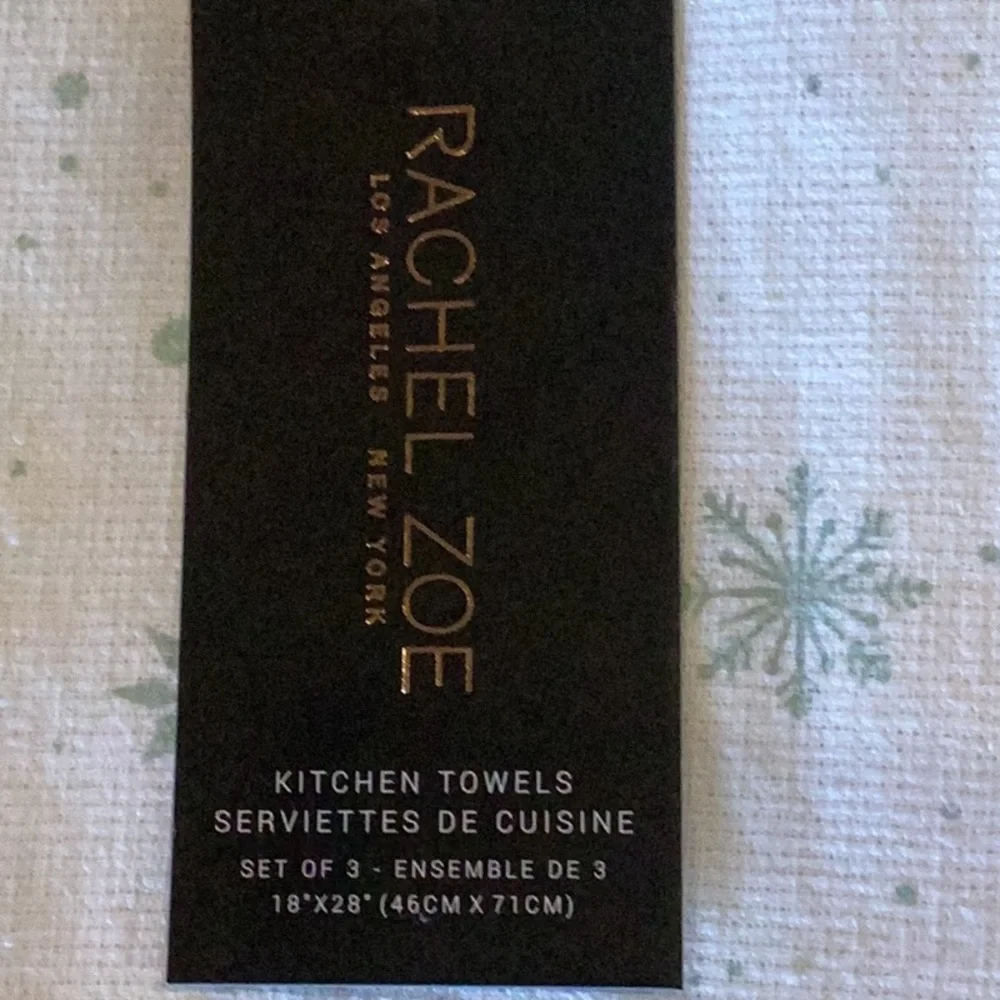 Rachel Zoe Gingerbread Christmas Kitchen Towels - set of 3.
